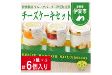 〔伊東温泉で人気〕旬実堂 チーズケーキ3種セット×2(6個入)【1538954】