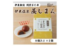 《創業50年》伊東温泉まんじゅう!元祖蒸しまん8個入×2【1539922】
