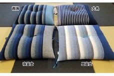 [№5695-7002]0813遠州綿紬 インテリア和座布 クール 大名 頒