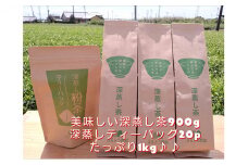 [№5695-1190]たっぷり1キロ！熱湯OK♪　生産者直送 深蒸し茶