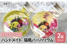 [№5695-1557]ハンドメイド 猫瓶 ハーバリウム2個セット おしまちゃん入り　ブリザーブドフラワー インテリア 雑貨