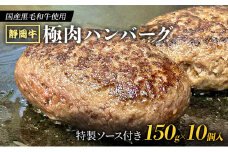 [№5695-1727]【 国産黒毛和牛使用！ 】 静岡牛 極肉ハンバーグ 150g×10個入 特製ソース付き 国産 牛肉 冷凍 静岡 ハンバーグ お惣菜 おかず はんばーぐ お弁当 冷凍