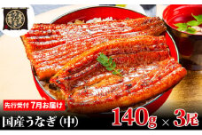 [№5695-1917]先行受付 【7月上旬配送】 うなぎ蒲焼 140g×3尾(420g) うなぎ 鰻 蒲焼 蒲焼き 大五通商 静岡 島田市