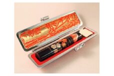 銀行印 黒水牛12ミリ 富士山と桜蒔絵調 【ふじマイスター「匠人」 日展作家が彫る銀行印】印鑑 はんこ ハンコ 印稿 オリジナル オーダーメイド はんの小澤 富士市 文房具 (1223)