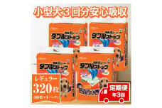 定期便 年3回 ペットシーツ 「消臭炭シート ダブルストップ」 レギュラー 320枚 (80枚×4パック) ×3回 しっかり吸収 消臭 抗菌 厚型 ペットシート トイレシーツ クリーンワン シーズイシハラ 富士市 ペット用品 日用品 [sf002-277]