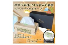 「紙製ペーパータオル用ケース」 1個 (ペーパータオル1個付き) (富士山･竹デザイン) 次世代素材 CNF 丈夫 強度 軽い 耐水性 エコ ティッシュケース 富士市 日用品(1832)