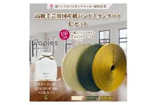 手芸用紙バンド 「Papies」 人気カラー12本合わせ 40m×3種 (Cセット わさび/モスグリーン/うぐいす) イチオシ 人気3色 植田産業 富士市 日用品(1844)