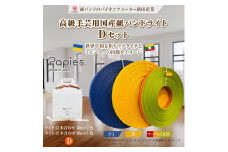 手芸用紙バンド 「Papies」 人気カラー12本合わせ 40m×2種+12本合わせ30ｍ (Dセット ウクライナ(P-1/黄) /ミャンマー (LM-27)) イチオシ 人気3色 植田産業 富士市 日用品(1845)