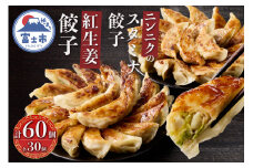 紅生姜餃子 スタミナ餃子 各30個(計60個) セット ギョーザ 創作餃子 野菜 ニンニク おかず おつまみ 食べ比べ 特製 中華 食品 冷凍発送 富士市 [sf001-221]