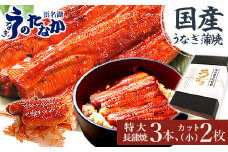 浜名湖・うなぎのたなかのふっくら柔らか国産うなぎ!長蒲焼3本、カット(小)2枚※合計650g程度_ウナギ 鰻 うなぎ かば焼き 蒲焼き 人気 美味しい 国産 浜名湖 産地直送 個包装 ギフト 贈答 専門店 おすすめ【1417595】