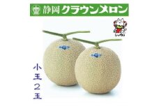 ＜通年出荷＞クラウンメロン(白等級)小玉　2玉　化粧箱入_ メロン クラウンメロン めろん 2玉 化粧箱 果物 くだもの フルーツ 甘い デザート 贈答 ギフト プレゼント 産直 産地直送 静岡県 送料無料 【1416429】