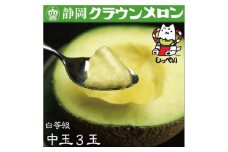 ＜通年出荷＞クラウンメロン(白等級)中玉　3玉　化粧箱入【1416452】