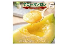 ＜通年出荷＞アローマメロン　1玉入＜静岡高級マスクメロン＞_ メロン めろん アローマメロン マスクメロン 1玉 化粧箱 果物 くだもの フルーツ デザート 甘い 果汁 産直 産地直送 静岡県 送料無料 【1447079】