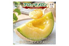 ＜通年出荷＞アローマメロン(小玉)　1玉入＜静岡高級マスクメロン＞_ メロン めろん アローマメロン マスクメロン 小玉 化粧箱 果物 くだもの フルーツ デザート 甘い 産直 産地直送 静岡県 送料無料 【1447102】