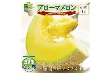 ＜毎月定期便＞アローマメロン(中玉)1玉・6ヵ月毎月お届け＜静岡高級マスクメロン＞全6回_ メロン めろん アローマメロン 定期便 化粧箱 果物 くだもの フルーツ デザート 産直 産地直送 静岡県 送料無料 【4006988】