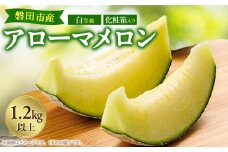 磐田市　アローマメロン　1.2キロ以上　白等級　食べごろ日記載あり　静岡県産　ライオンメロン【1614729】