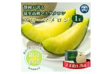 ＜組合直送＞アローマメロン1玉(約1.3kg)～静岡が誇る高級マスクメロン～【1641486】