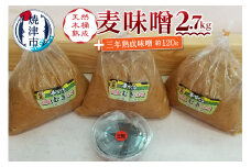 a12-238　味噌 麦 手造り 職人 約900g×3袋+3年 熟成味噌 約120g