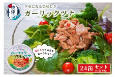 a15-554　焼津特産 国産 ガーリックツナ 1箱 (80g×24缶入) 大容量 ツナ缶 缶詰 箱買い 常温保存 非常食