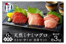 b100-065　【定期便6回】キボシ水産 天然 南鮪 大トロ 中トロ 赤身食べ比べ 約500g×6回