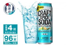 T0078-1704　【定期便4回】サッポロ クラフトスパイスソーダ 500ml×24本