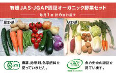 ＜毎月定期便＞有機 野菜　Lセット　オーガニック野菜 セット　有機JAS認証　しあわせ野菜畑全6回【4013498】