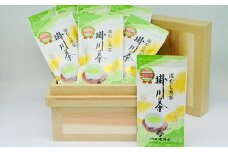 茶箱セット　掛川産手作り「茶箱」1.5kg(防湿防虫保存箱・木箱)+深蒸し掛川茶100g10本【1141962】