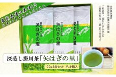 新茶 「矢はぎの里」100g×3本箱入り 掛川市産深蒸し茶 旨いっ!茶農家直送こだわりの味【1601931】