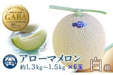 静岡県産　高級アローマメロン　白級　約1.4kg×6玉 2玉×3箱【1133010】
