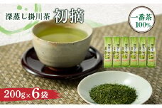 静岡・深蒸し掛川茶(一番茶100%)200g×6袋(1.2kg)セット(静岡県掛川産)【1091795】