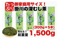 御家庭用サイズ掛川深蒸し茶300g×5袋セット　茶審査技術八段 掛川最高有段者 大井丈司監修!【1096814】