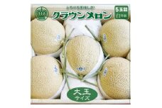 ＜通年出荷＞クラウンメロン(白等級)大玉　5玉詰【1104740】