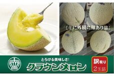 ＜訳あり＞クラウンメロン 2玉詰【1486542】