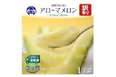 ＜毎月定期便＞＜訳あり＞アローマメロン 1玉 全3回【4013170】