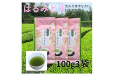 ＜数量限定＞渋いお茶が苦手な方から大好評!産地直送 希少品種「はるみどり」100g×3袋【1616208】