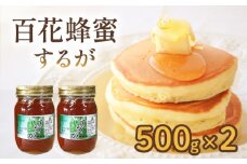 はちみつ 百花蜜 500g × 2本 計 1kg するがはちみつ 蜂蜜 ハニー 国産 ハチミツ 健康 化粧箱入 贈答用 プレゼント パン ジャム 朝食 静岡県 藤枝市 