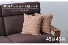 クッション 正方形 2個 45cm キャメル 刺繍 北欧 中身 付き ソファ 家具 インテリア くつろぎ 日用品 秋山木工 mina perhonen エクリュ ミナ ペルホネン タンバリン生地 雑貨 インテリア 静岡県 藤枝市 