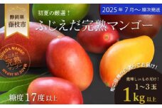 【 先行予約 : 2025年7月頃より順次発送 】 完熟マンゴー 1kg 糖度 17 以上 厳選 フルーツ 果物 国産 数量限定 マンゴー トロピカル フルーツ アーウィン マハチャノック ナンドクマイ 紅キンコウ キーツ 静岡県 藤枝市 