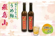梅酒 みりん  飛鳥山 500ml 2本 セット 酒 アルコール 飲料 地酒 うめ酒 梅 栽培期間中 無農薬 麹 リキュール 純米本みりん 杉井酒造  静岡県 藤枝市 