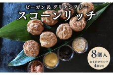 焼き菓子 ビーガン&グルテンフリー スコーンリッチ8個とおまかせディップ4個付きセット  グルテンフリー ビーガン ヴィーガン ベジタリアン スコーン おいしい ヘルシー 健康 お菓子 オンライン決済限定  藤枝 静岡県