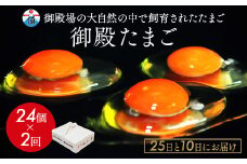 《25日と10日にお届け》御殿たまご 赤たまご 24個入×2回（破損保障含む）もみがら入 ◇ ｜ 卵 タマゴ 玉子 たまごかけご飯 生卵 鶏卵 卵焼き 国産 御殿場産  ※北海道・沖縄・離島への配送不可