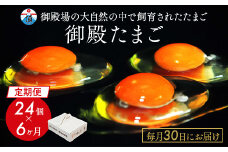 【定期便6ヶ月】《毎月30日にお届け》御殿たまご 赤たまご 24個入（破損保障含む）（6個入モウルドパック×4P入）◇ ｜ 卵 タマゴ 玉子 たまごかけご飯 生卵 鶏卵 卵焼き 国産 御殿場産 ※北海道・沖縄・離島への配送不可