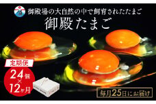 【定期便12ヵ月】《毎月25日にお届け》御殿たまご 赤たまご 24個入（破損保障含む）もみがら入 ◇ ｜ 卵 タマゴ 玉子 たまごかけご飯 生卵 鶏卵 卵焼き 国産 御殿場産 ※北海道・沖縄・離島への配送不可