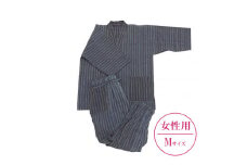 【Mサイズ×女性用：ファスナー無し】天然にこだわった自慢の逸品　【みくりや染織】正藍染手織り木綿作務衣上下一式（上下刺し子織り）