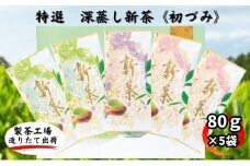 特選　深蒸し新茶《初づみ》平箱ギフト（80g×5袋）