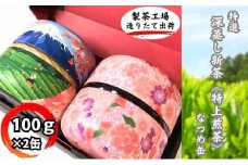 特選　深蒸し新茶《特上煎茶》なつめ缶ギフト（100g×2缶）