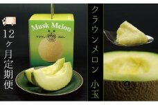 【12ヶ月定期便】クラウンメロン（白等級）小玉　１玉入