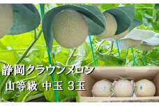 クラウンメロン 上 ( 山等級 ) 中玉 ( 1.3kg前後 ) 3玉入り 人気 厳選 ギフト 贈り物 デザート グルメ フルーツ 果物 