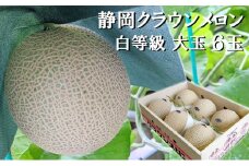 クラウンメロン【並（白等級）】大玉（1.4kg前後）6玉入り 人気 厳選 ギフト 贈り物 デザート グルメ 果物 袋井市