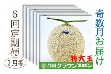 【奇数月6回定期便】クラウンメロン（白等級）特大玉　1玉入